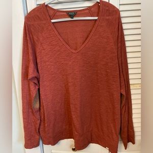 Roots Women's Rust V-Neck Top